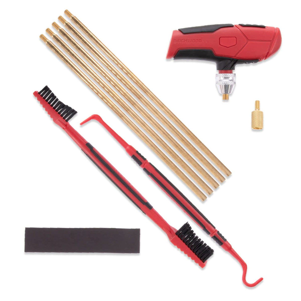 Birchwood Casey Universal Gun Cleaning Kit | Durable Versatile Gun Maintenance Cleaning Tools Set of 22 | Brushes, Mops, Jags, Patches, Rod, T-Handle, Magnetic Strip & Case Included