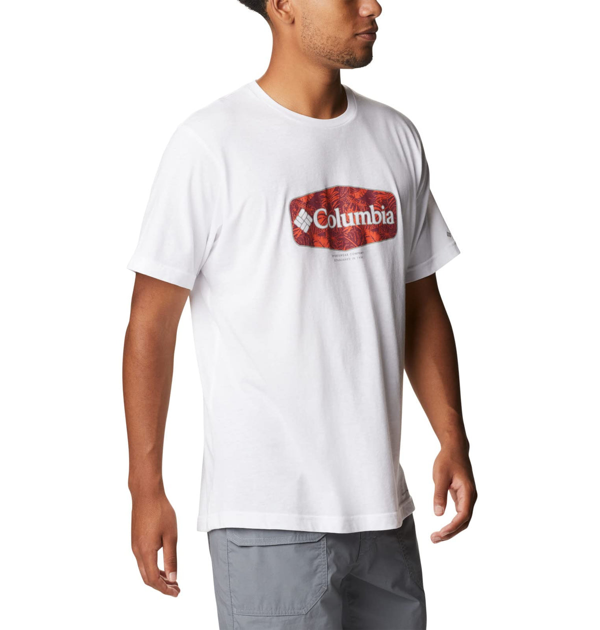 Columbia Men's Thistletown Hills Graphic Short Sleeve, White/Wanderland Graphic, Medium
