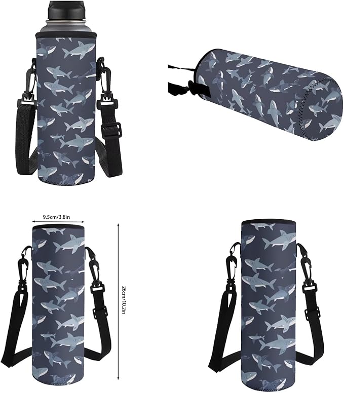 Shark Backpack for School Girls Boys Bookbag with Lunch Bag Pencil Case Water Bottle Pouch Kids School Bags Preschool Elementary Schoolbag 4pcs/set Travel Daypack