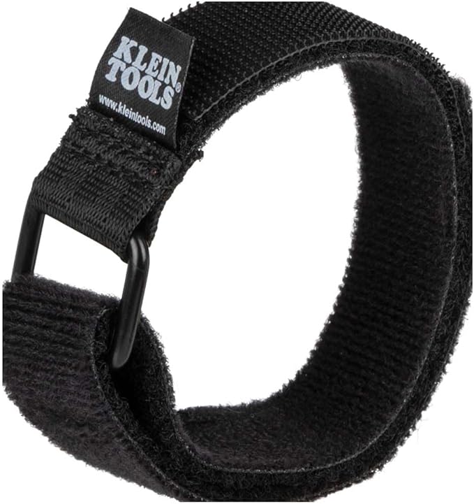 Klein Tools 450-600 Cable Organizer, Hook and Loop Cinch Strap Ties, Includes (2) 6-Inch, (2) 8-Inch, (2) 14-Inch Straps, Black