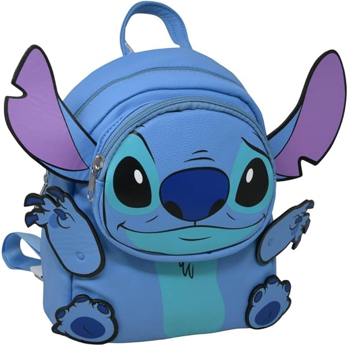 Disney Stitch 3D 10 Inches Mini Deluxe Backpack with 1 Front pocket