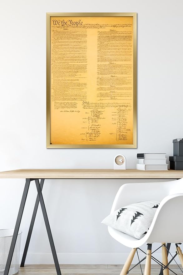 Trends International The Constitution Wall Poster, 22.375" x 34", Gold Framed Version