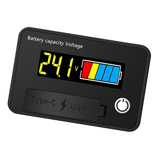 12V 24V Battery Capacity Indicators DC8-30V Leads Acid Lithium Voltages Tester Charging Levels Indicators Battery Capacity