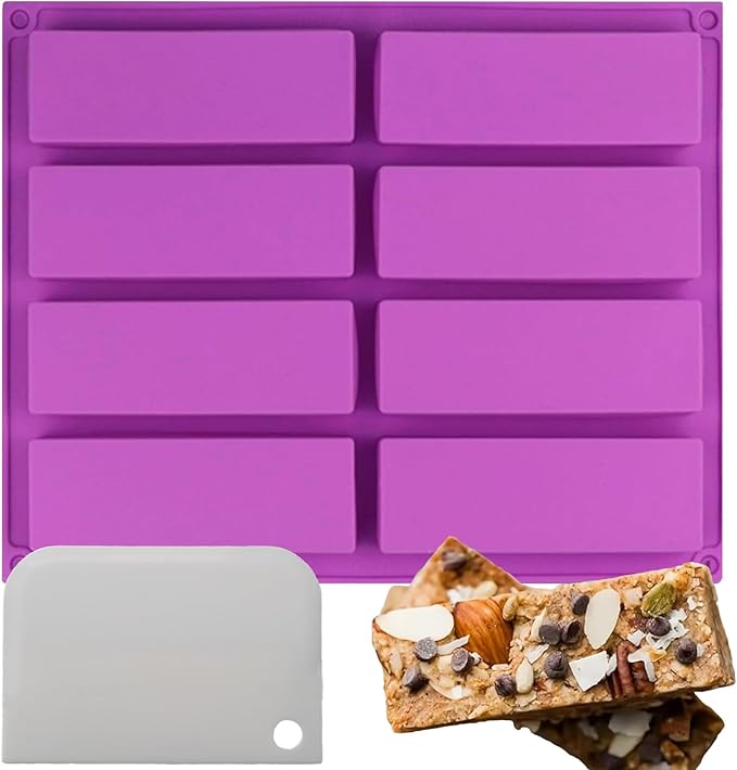 Gobrevv Chocolate Silicone Molds For Baking,Granola Cereal Candy Bar Mold