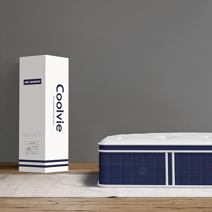 Coolvie California King Mattress 12 Inch, Medium Feel Cal King Mattress in a Box, Hybrid Individual Pocket Springs with Memory Foam, Cooler Sleep with Pressure Relief and Support