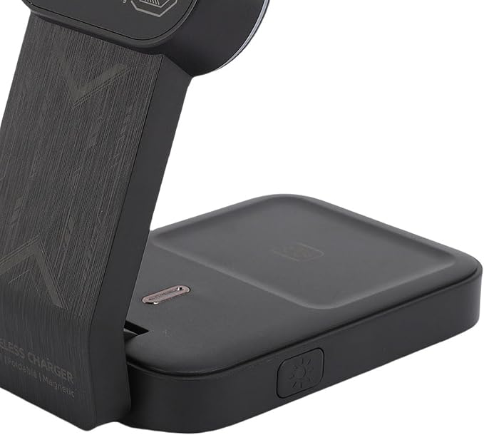 15W Fast Wireless Charger Station for Multiple Devices Adjustable Stand Dock Black 3 in 1