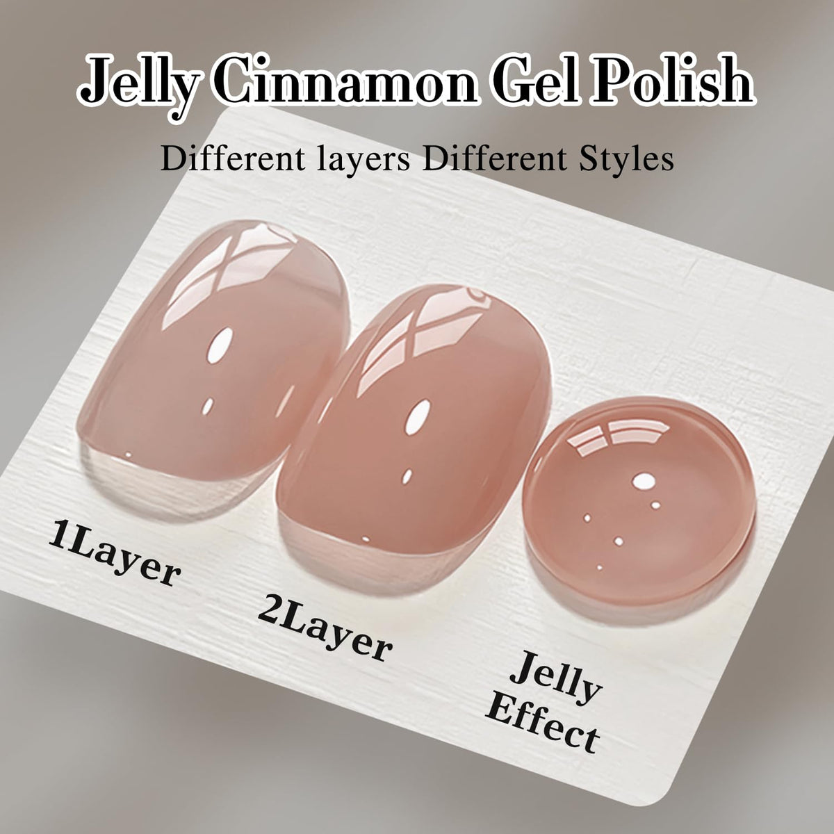 Double Rhythm Translucent Gel Polish Sheer Neutral Natural Light Milky Same Color Same Bottle 15ML Jelly UV Polish Nail Art DIY at Home (Jelly Nude Brown-A1492)