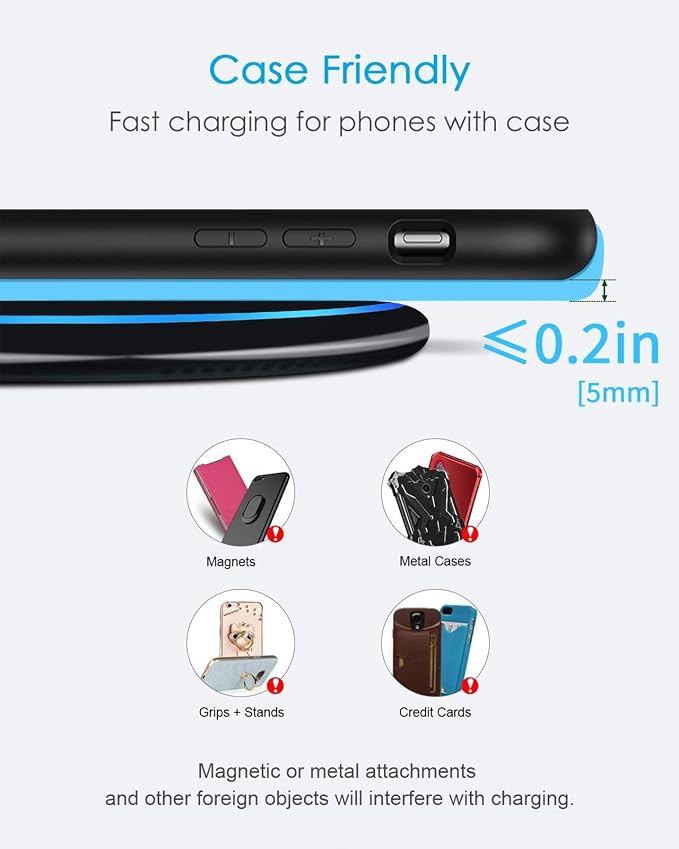 Wireless Charger PadNANAMI Fast Wireless Charging Stand & Charging Pad Set Compatible with iPhone 15/14/13/12/Pro Max/Mini/11/AirPods Pro for Samsung Galaxy S24/S23/S22/S21/S20/Note 20