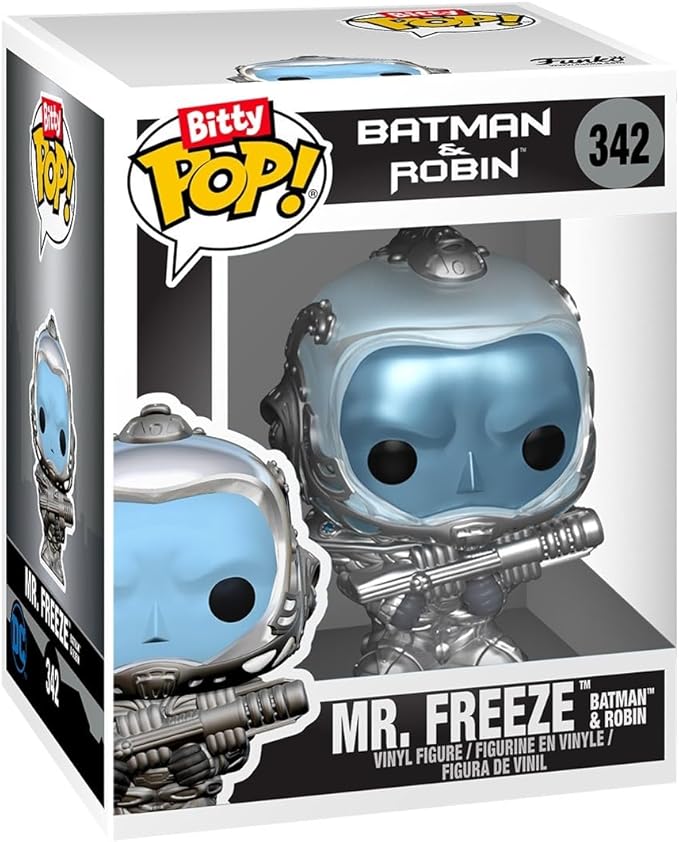 Funko Bitty POP! Batman 85th - Freeze, 4-Pack and A Surprise Mystery Mini Figure - 0.9 Inch (2.2 Cm) - DC Comics Collectable - Stackable Display Shelf Included - Gift Idea - Party Bags Stocking