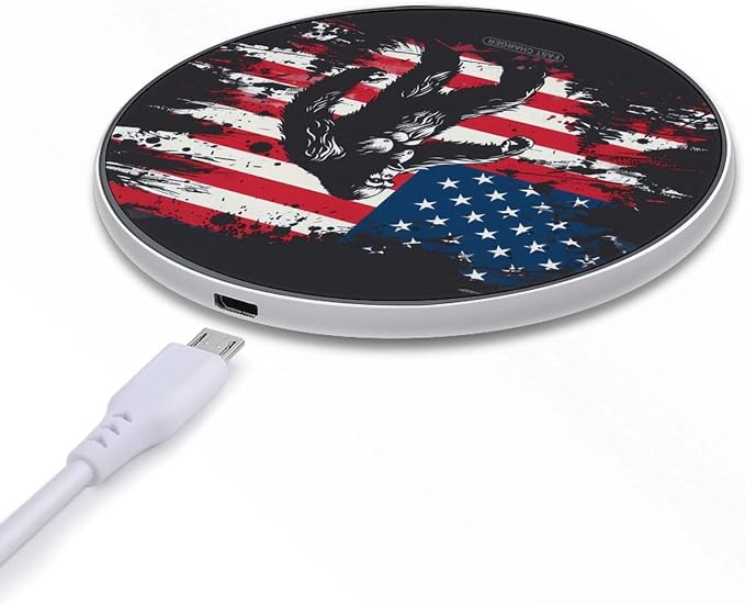 Bigfoot and American Flag Wireless Charger Portable Charging Pad | LightweightAll Smartphone