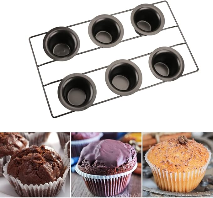 CGGYYZ 6 Cup Nonstick Popover Pans, Muffin Tin, Large Deep Cupcake Baking Pan, Muffin Pans for Baking Sets Non Stick