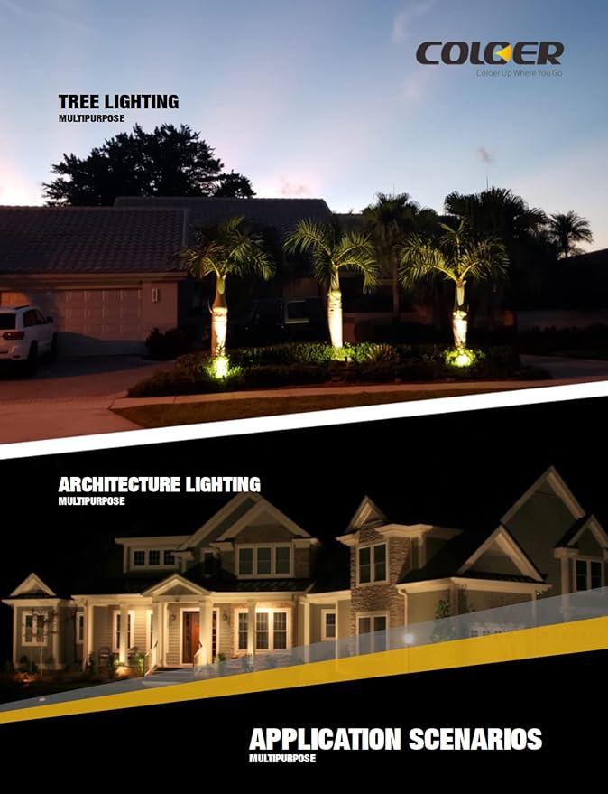 COLOER Mini Size Die-cast Brass Landscape SpotLights Outdoor,12Volt AC/DC Low Voltage Landscape Lighting,IP65 Waterproof Outdoor Adjustable Yard Spotlight with Stake(104B,Bronze,1-Pack Without Bulb)