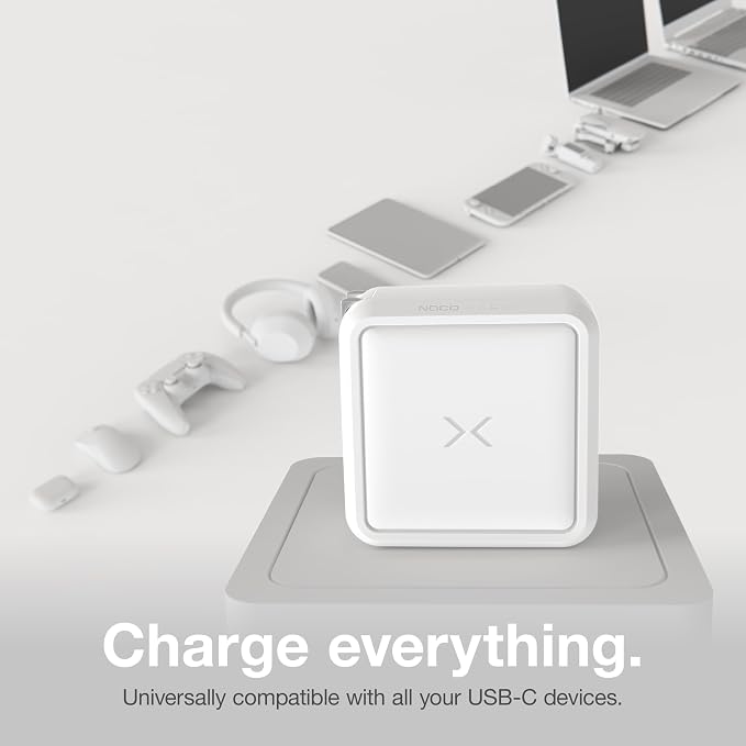 NOCO XGrid X100 100W USB-C GaN Wall Charger Block with Power Delivery | Dual USB-C Port PD 3.0 QC 4.0+ & PPS Fast Charging Foldable Compact Design Charges All USB-C Devices UL Certified