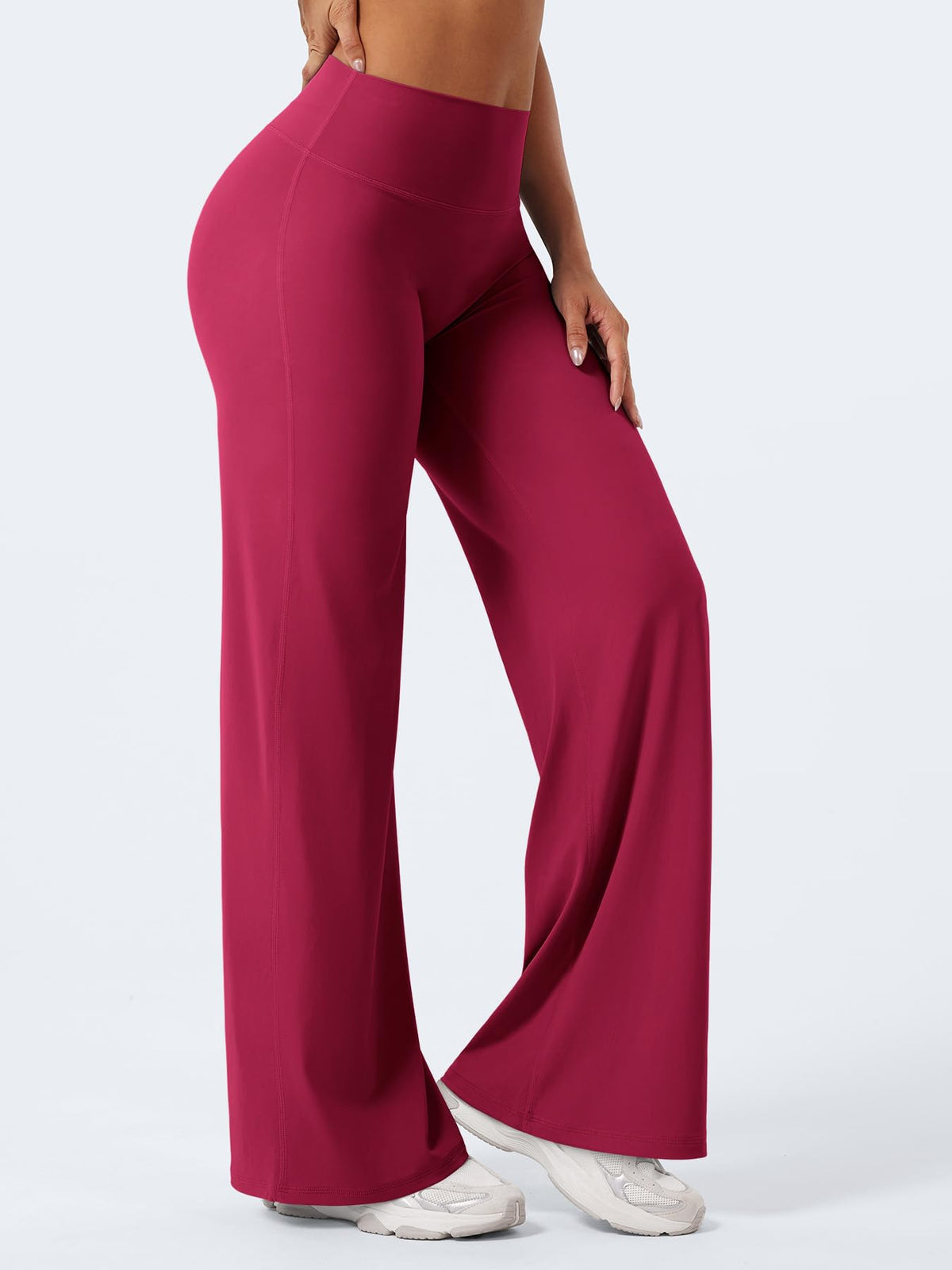 YEOREO Workout Womens Straight Leggings 31.5" Eddiy Yoga Pants Ruby Red S
