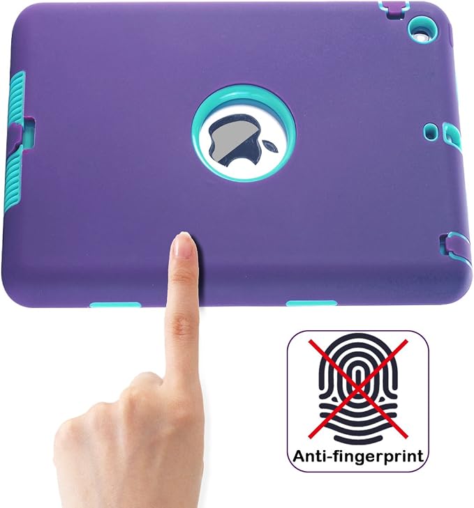 MAKEIT CASE for iPad mini Case for iPad mini 2 3 Case 3in1 Hybrid Shockproof Case for iPad mini 1/2/ 3 (Dark Blue/Fluorescent Green)