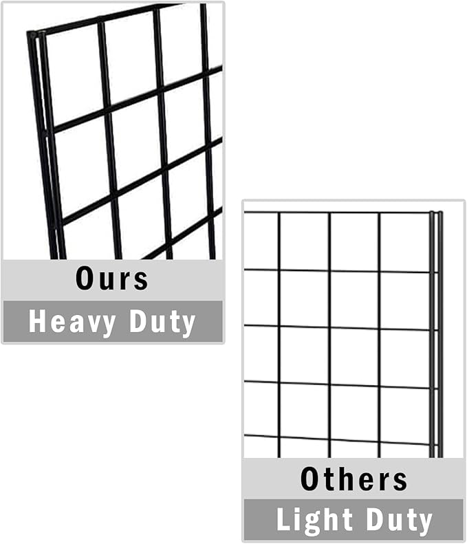 NEESEEYEE Heavy Duty Commercial Grade Gridwall Panels – Grid Panel for Any Retail Display, 2’ Width x 5’ Height, 4 Gridwall Panels Per Carton (White Finish)