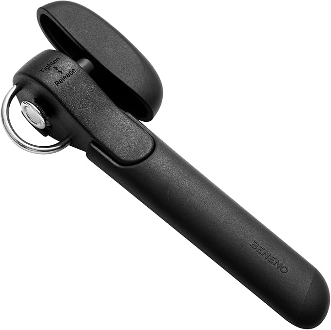 Beneno Side Cut Manual Can Opener, Smooth Cut with No Sharp Edges, Black