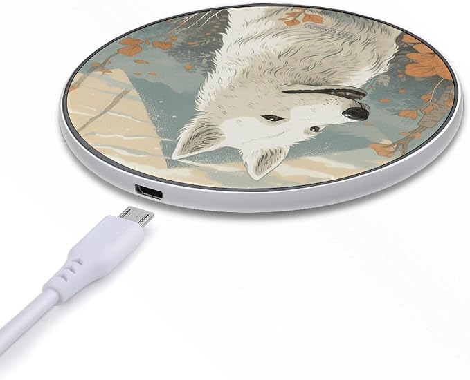 Pen Next to Dog Wireless Charger Portable 10W Fast Wireless Charging Pad Compatible with Phone Ultra-Thin Charging Station Lightweight Charger Mat for Travel Home Office Desk