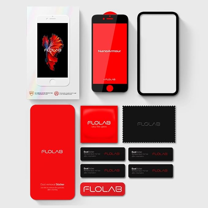 FLOLAB NanoArmour for iPhone 7/8 / SE 2020 / SE 2022 Screen Protector Ultra Clear the Best Tempered Glass - Durable Smooth as Butter Easy to Install Guaranteed. (Dust Free)