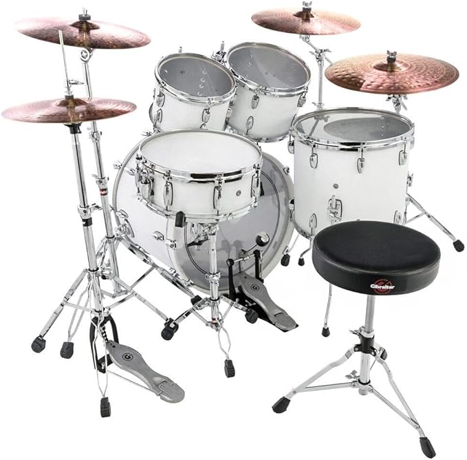 Gibraltar Drum Seat Throne, 13” Round Vinyl Seat, Adjustable Height, Cushioned Top with Memory Lock, Single-Braced Collapsible Tripod for Portability (5608)