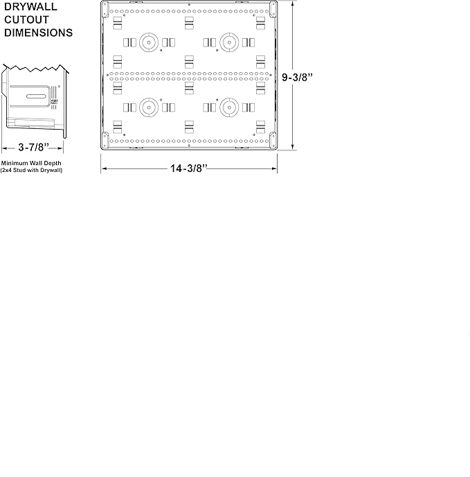 Legrand - OnQ Cable Management, In-Wall Media Box, Dual Purpose Structured Wiring Enclosure with Mounting Bracket, Home Networking Panel, 9 inch, White, ENP0905NAV1