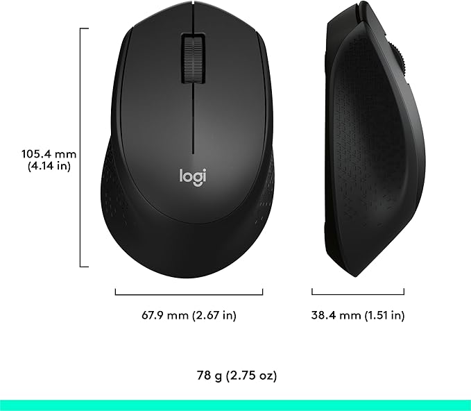 Logitech M331 Silent Plus Wireless Mouse- Black