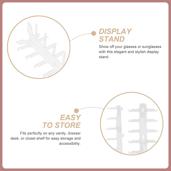 MAGICLULU Multi-Layer Sunglass Rack Eyewear Organizer 6-Tier Plastic Glasses Display Stand Holder for Desk Countertop Storage