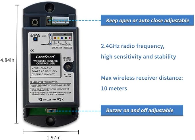 Olideauto Wireless Handicap Door Opener,Pair with 2PCS Wireless Capacitive Square Wave Switch Olide-512S,WiFi Function Available