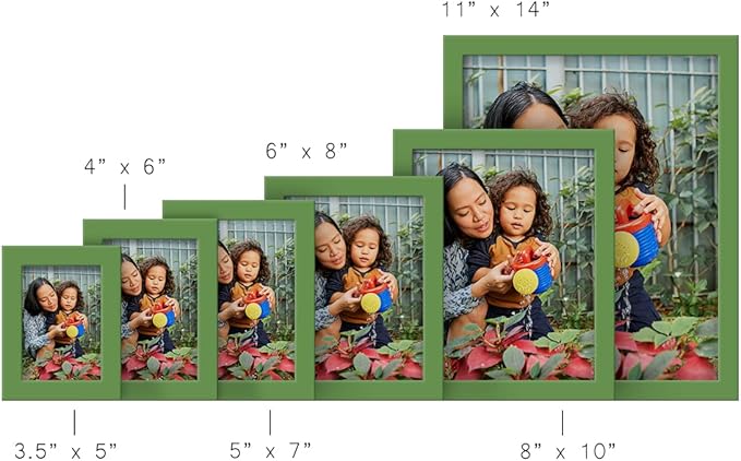 Renditions Gallery 8x10 inch Picture Frame High-end Modern Style, Made of Solid Wood and High Definition Glass Ready for Wall and Tabletop Photo Display, Green Frame