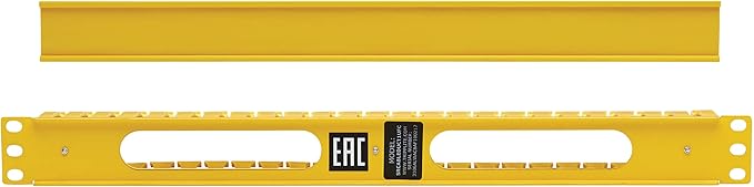 Tripp Lite Horizontal Server Rack Enclosure Cable Manager, Finger Duct with Cover, High-Visibility Yellow Steel, 1U Rack-Mount, Standard 19-Inch, 5-Year Warranty (SRCABLEDUCT1UFC)