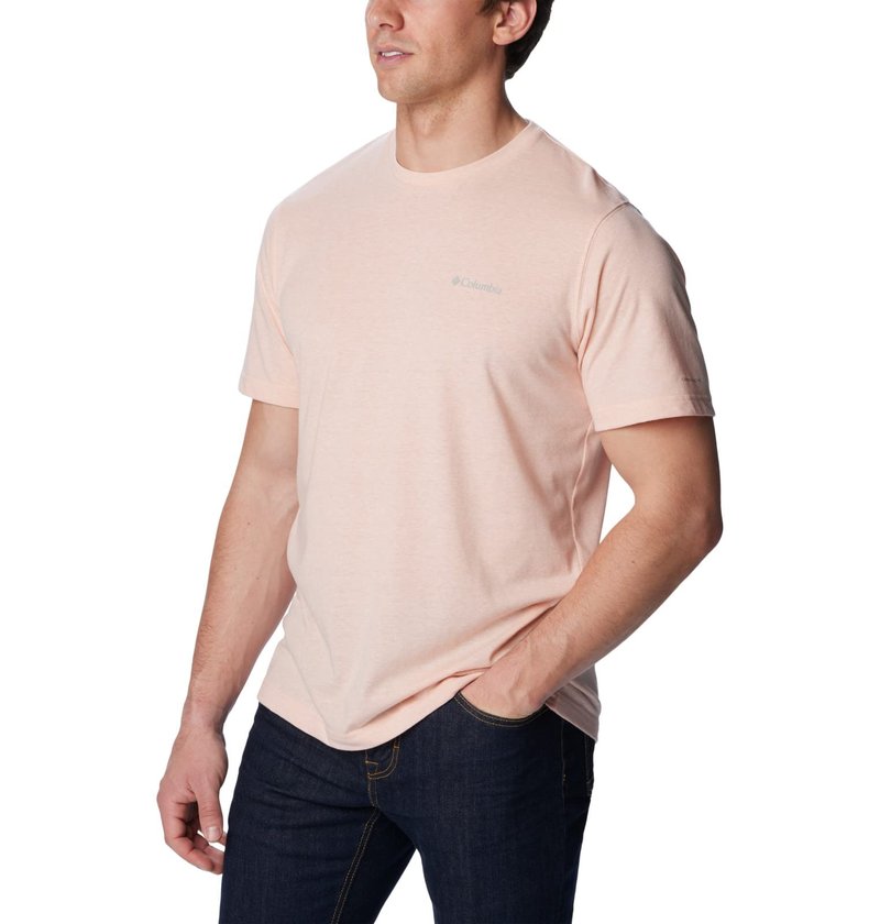 Columbia Men's Thistletown Hills Short Sleeve, Peach Blossom Heather, 3X Big
