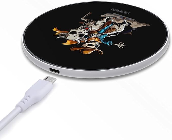Skeleton Cow Wireless Charger SlimWireless Charging Pad Anti-Slip Charger Mat for Men Women