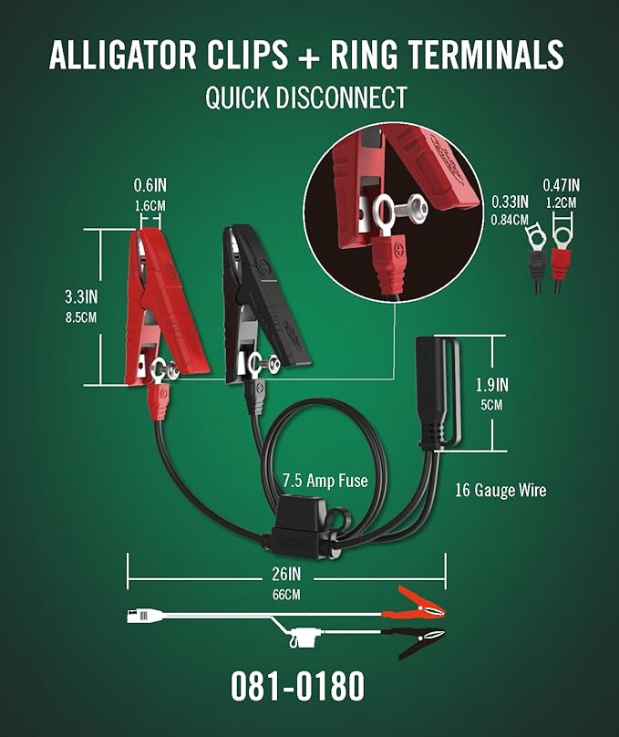Battery Tender 800 is a SuperSmart Battery Charger that will Constantly Monitor, Charge, and Maintain your Battery. It's Encapsulated and Protected from Moisture by an Electrical Insulation