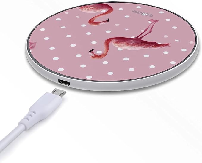 White Dots Flamingo Wireless Charger Portable Charging Pad | LightweightAll Smartphone