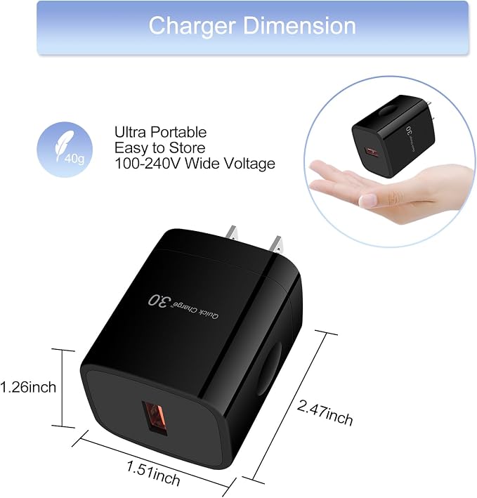 Wireless Charger Fast Charging Pad for Samsung Galaxy S26 Ultra S25 S24 FE S23 FE Ultra S22 S21 Z Fold7 615W Wireless Charging Station with QC3.0 Adapter for iPhone 17 16 15 ProGoogle Pixel 10 pro 9