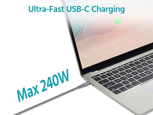 Monoprice USB 2.0 USB-C to USB-C Silicone Cable 6ft Gray