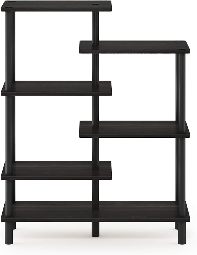 Furinno Turn-N-Tube 6-Tier Accent Display Rack, Espresso/Black