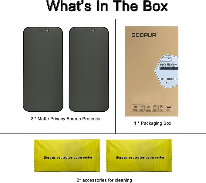 2 Pack Matte Privacy Screen Protector for iPhone 15 / iPhone 16 6.1 Inches Anti-spy Anti-glare Eye Protection Scratch Resistant Tempered Glass Film Full Coverage Smooth & Sensitive Touch