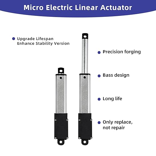 5 Inch 9lbs Mini Stroke 12V Electric Linear Actuator 0.6"/sec Linear Motion Actuator with Brackets for Cabinets, Robotics, Home Automation, Window Opener(40N, 125mm)