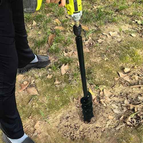 Auger Drill Bit for Planting - 3" x 36" Plant Auger for Cordless Drill - Bulb Planter Tool for Bulbs Planting&Holes Digging - 3/8" Hex Drive Drill