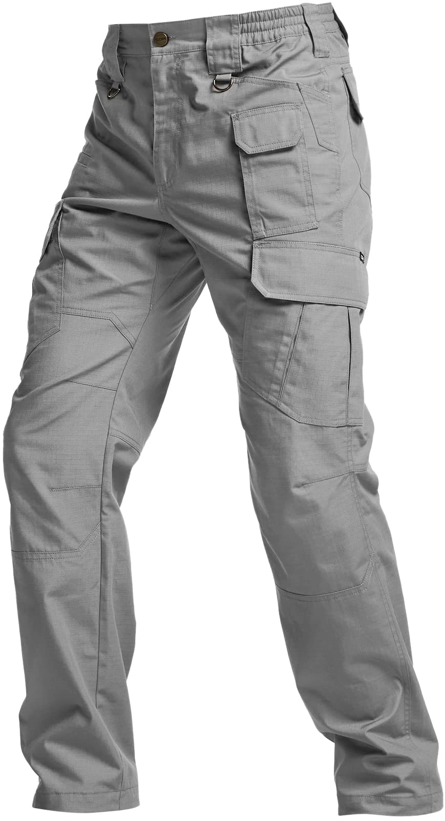 CQR Men's Tactical Pants, Water Resistant Ripstop Cargo Pants, Lightweight EDC Work Hiking Pants, Outdoor Apparel, Duratex Mag Pocket Stone, 32W x 30L