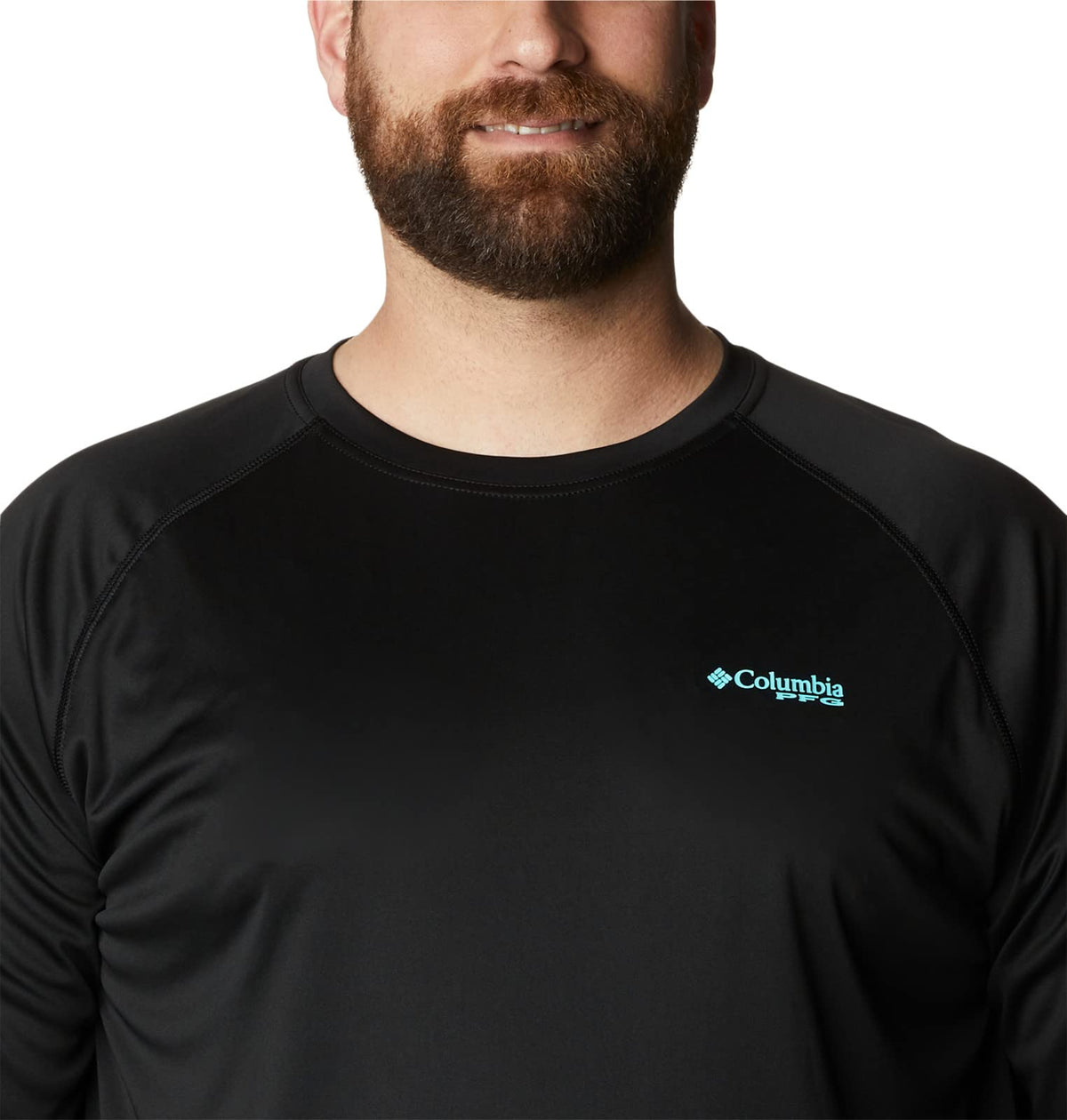 Columbia Men's PFG Terminal Tackle Long Sleeve Fishing Shirt, Black/Gulf Stream Logo, Small