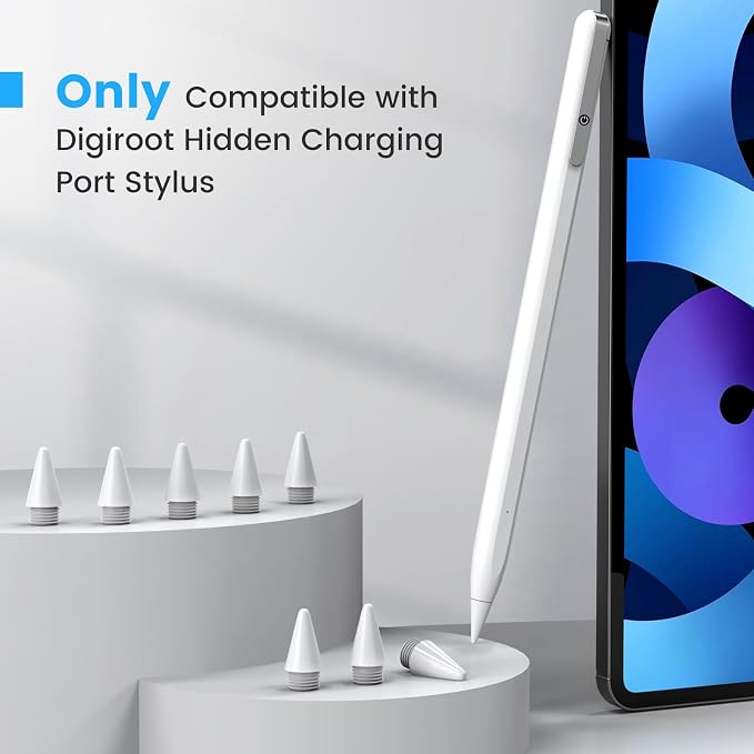 Digiroot 8 Pack Replacement Tips Only Compatible with Digiroot | Only Compatible with Digiroot 13 mins Fast Charging Stylus(B0BW8LQKL4) Not Compatible with Any Other Stylus Pen