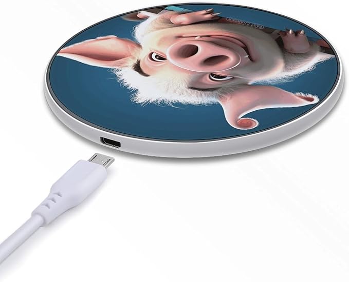 Smiling Wireless Charger Fast Charging Pad | Anti-Slip Qi Certified Wireless Charging Pad for All Phones with Wireless Charging Function for Home Office Travel