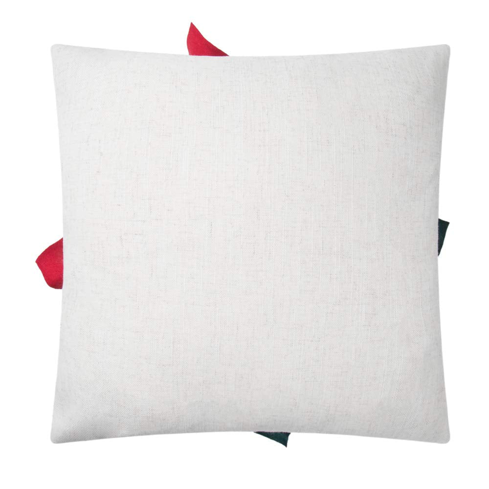 KINGROSE Christmas 3D Flower Accent Pillow Cover Festival Red Floral Throw Pillow Case Decorative Cushion Cover for Sofa Couch Bed Living Room Home Decor 18 x 18 Inches