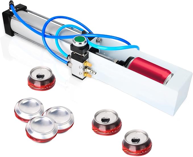 TAISHER Foot Valve Aluminum Can Crusher,Eco-Friendly Recycling Tool,Heavy Duty Pneumatic Cylinder Soda Beer Can Crusher