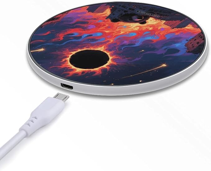 Boho Sun Wireless Charger with USB CableAluminum Alloy Frame 10W Max Compatible Fast Wireless Charging Pad- 3.2ft Cable Included for Travel Home Office Desk