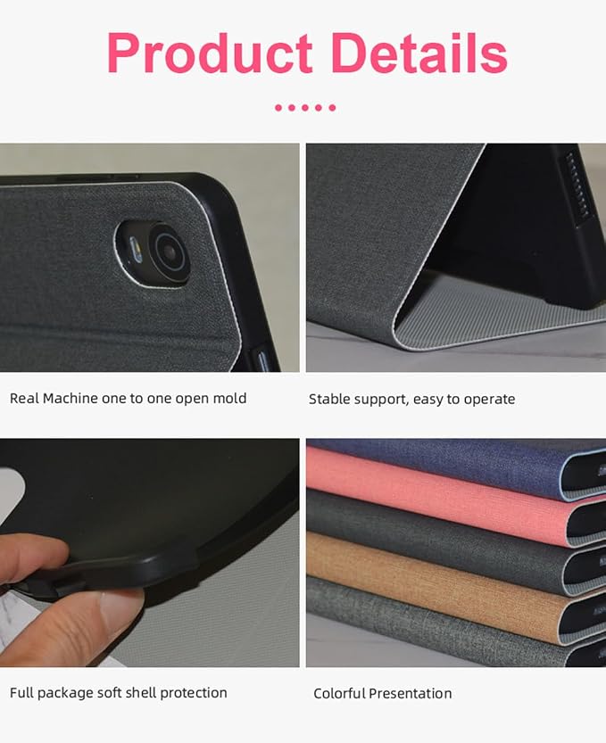 Case for ALLDOCUBE iPlay60 Mini Pro/ALLDOCUBE iPlay60 Mini Turbo Tablet 8.4 inch PU Leather Slim Folio Folding Multi-Viewing Angles Case Cover with Auto Wake/Sleep Soft TPU Back Shell Black