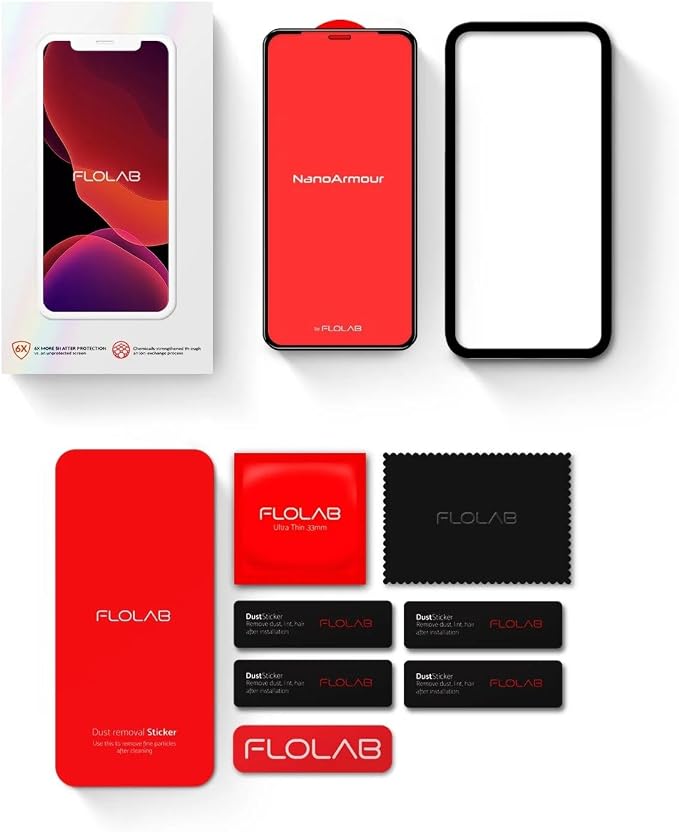 FLOLAB NanoArmour for iPhone 11 XR Ultra Clear Anti Blue Light Blocker Screen Protector the Best Tempered Glass - Durable Smooth as Butter Easy to Install Guaranteed. (Dust Free)