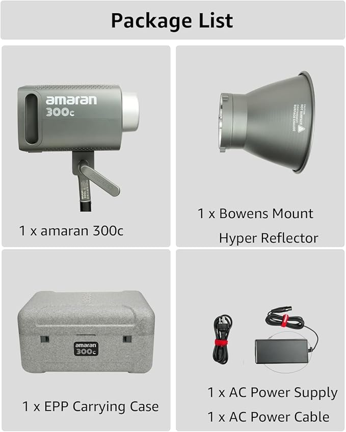 Amaran 300c RGB LED Video Light,Bowen Mount, 2,500K-7,500K CCT with G/M Adjustment, APP Control,Key Light,Studio Light,Photography Lighting (amaran 300c Grey)